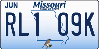 MO license plate RL1O9K