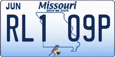 MO license plate RL1O9P