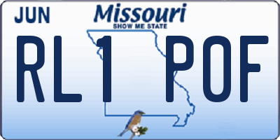 MO license plate RL1P0F
