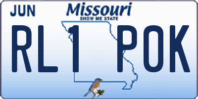 MO license plate RL1P0K