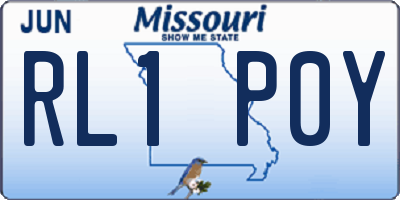 MO license plate RL1P0Y