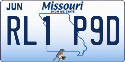 MO license plate RL1P9D