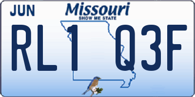 MO license plate RL1Q3F
