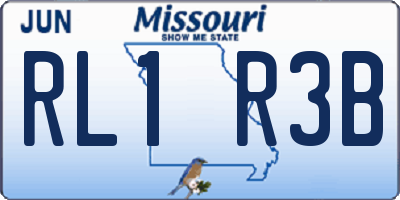 MO license plate RL1R3B
