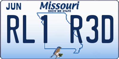 MO license plate RL1R3D