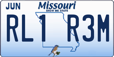 MO license plate RL1R3M