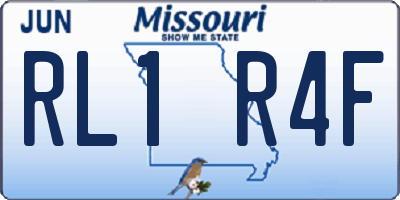 MO license plate RL1R4F