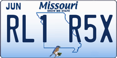 MO license plate RL1R5X