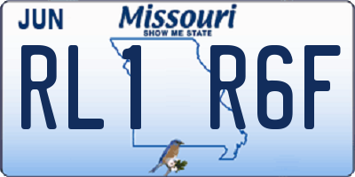 MO license plate RL1R6F