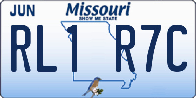 MO license plate RL1R7C