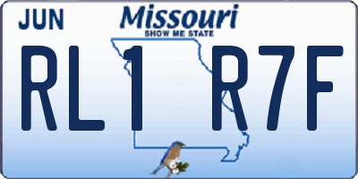 MO license plate RL1R7F