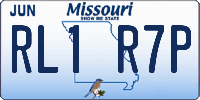 MO license plate RL1R7P