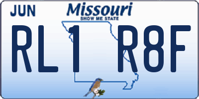 MO license plate RL1R8F