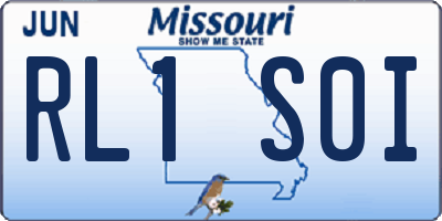 MO license plate RL1S0I