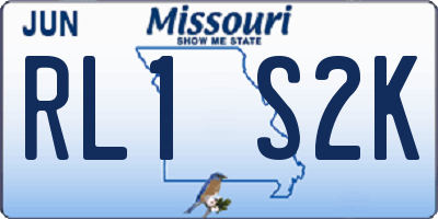 MO license plate RL1S2K