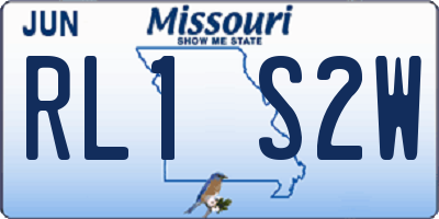 MO license plate RL1S2W