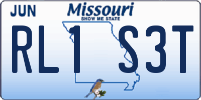 MO license plate RL1S3T