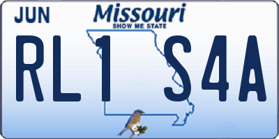 MO license plate RL1S4A
