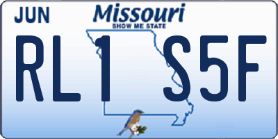 MO license plate RL1S5F