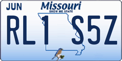MO license plate RL1S5Z