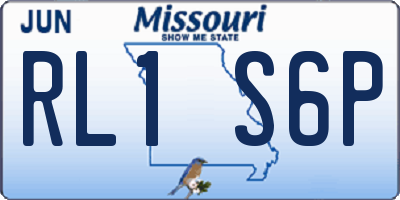 MO license plate RL1S6P