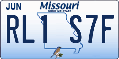 MO license plate RL1S7F