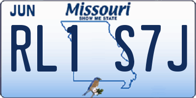 MO license plate RL1S7J