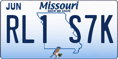 MO license plate RL1S7K