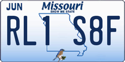 MO license plate RL1S8F