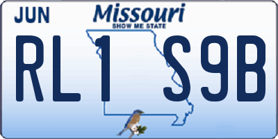 MO license plate RL1S9B