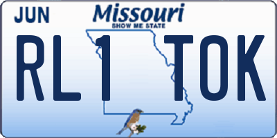 MO license plate RL1T0K