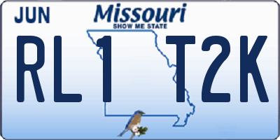 MO license plate RL1T2K
