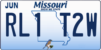 MO license plate RL1T2W