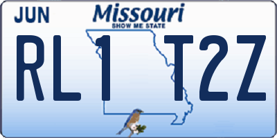 MO license plate RL1T2Z
