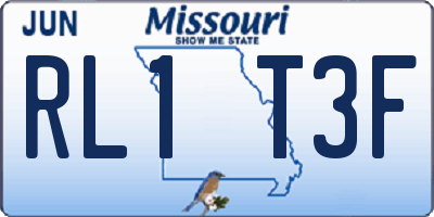 MO license plate RL1T3F