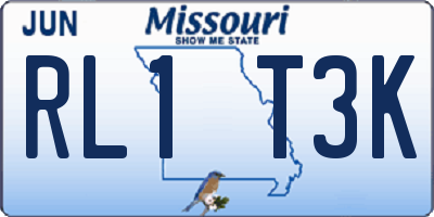 MO license plate RL1T3K
