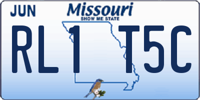 MO license plate RL1T5C
