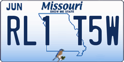 MO license plate RL1T5W