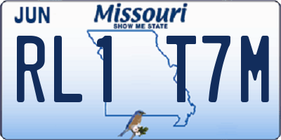 MO license plate RL1T7M