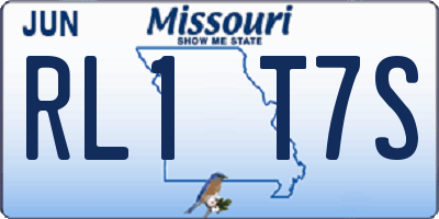 MO license plate RL1T7S