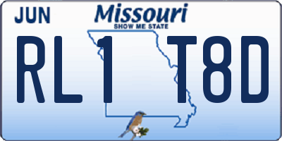 MO license plate RL1T8D