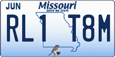 MO license plate RL1T8M
