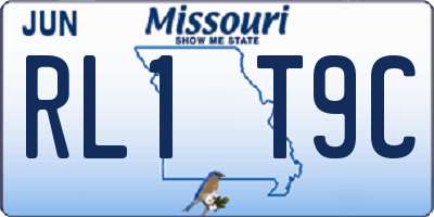 MO license plate RL1T9C