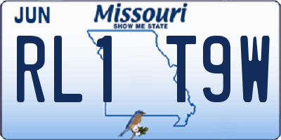 MO license plate RL1T9W