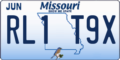 MO license plate RL1T9X