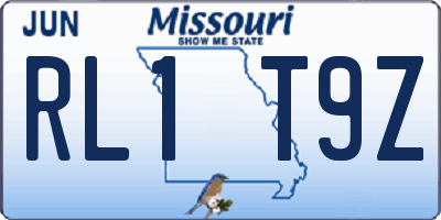 MO license plate RL1T9Z