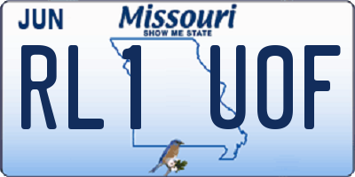 MO license plate RL1U0F