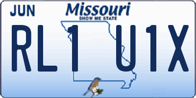 MO license plate RL1U1X