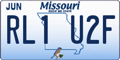 MO license plate RL1U2F