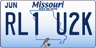MO license plate RL1U2K